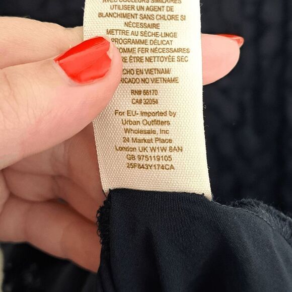 Free People Floral Embroidered Mesh Lace Mini Dress Black size 6 - Picture 8 of 8